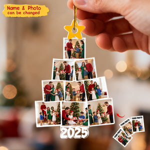 Personalized Family Photo Tree Christmas Ornament With Year Reserve Cherished Christmas Memories For Family