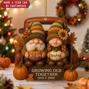 Personalized "Love Forever" Dwarf Couple Xmas Ornament - Custom Names & Year - Gift For Companion Or Elders Anniversary Gift