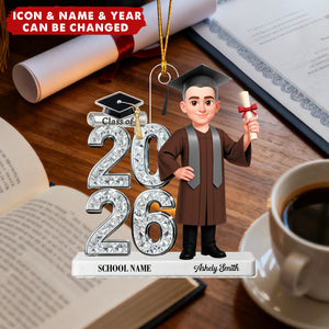 Personalized Class Of 2025 2026 Graduation Ornament - Shiny Effect With Name & Image | Gift For Graduate
