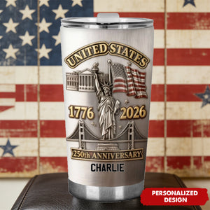 250th Anniversary USA Patriotic - Personalized Tumbler