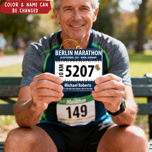 Personalized Race Bib For Runner Ornament With Name Number & Race Info "Finisher's Pride" Christmas Gift For Runner Sports Lover