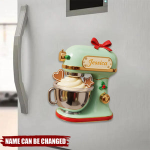 Personalized Baking Christmas Shape Fridge Magnet With Name | Fridge Decor | Unique Baker Gift For Family Baking Lovers Family