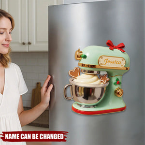 Personalized Baking Christmas Shape Fridge Magnet With Name | Fridge Decor | Unique Baker Gift For Family Baking Lovers Family