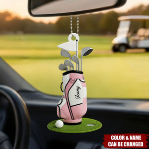 Personalized 3D Effect Mini Golf Set Acrylic Ornament With Name & Color & Year - Unique Fathers Day Birthday Gift For Golf Lovers