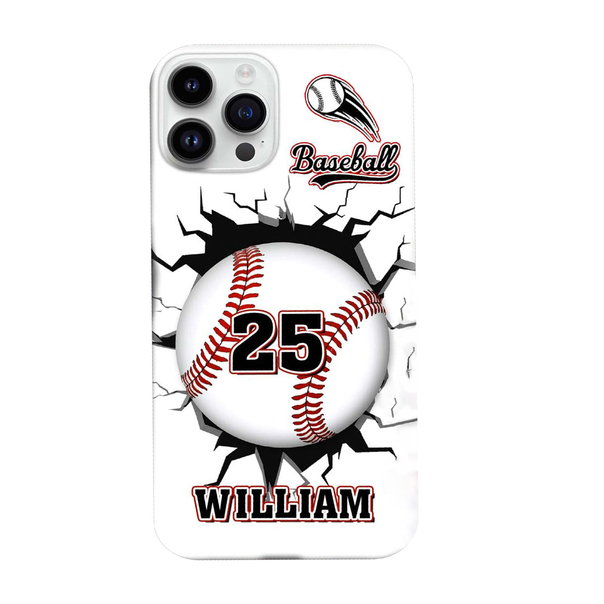 Crack Baseball, Love Baseball Personalized Phone Case