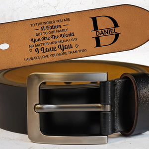 Personalized "I Love You Dad" Engraved Leather Belt - Unique Father's Day Gift