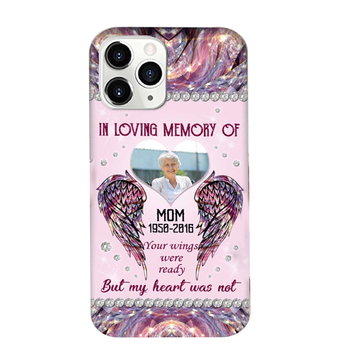 Custom Photo Your Wings Were Ready But My Heart Was Not Memorial Gift Glass Phone case