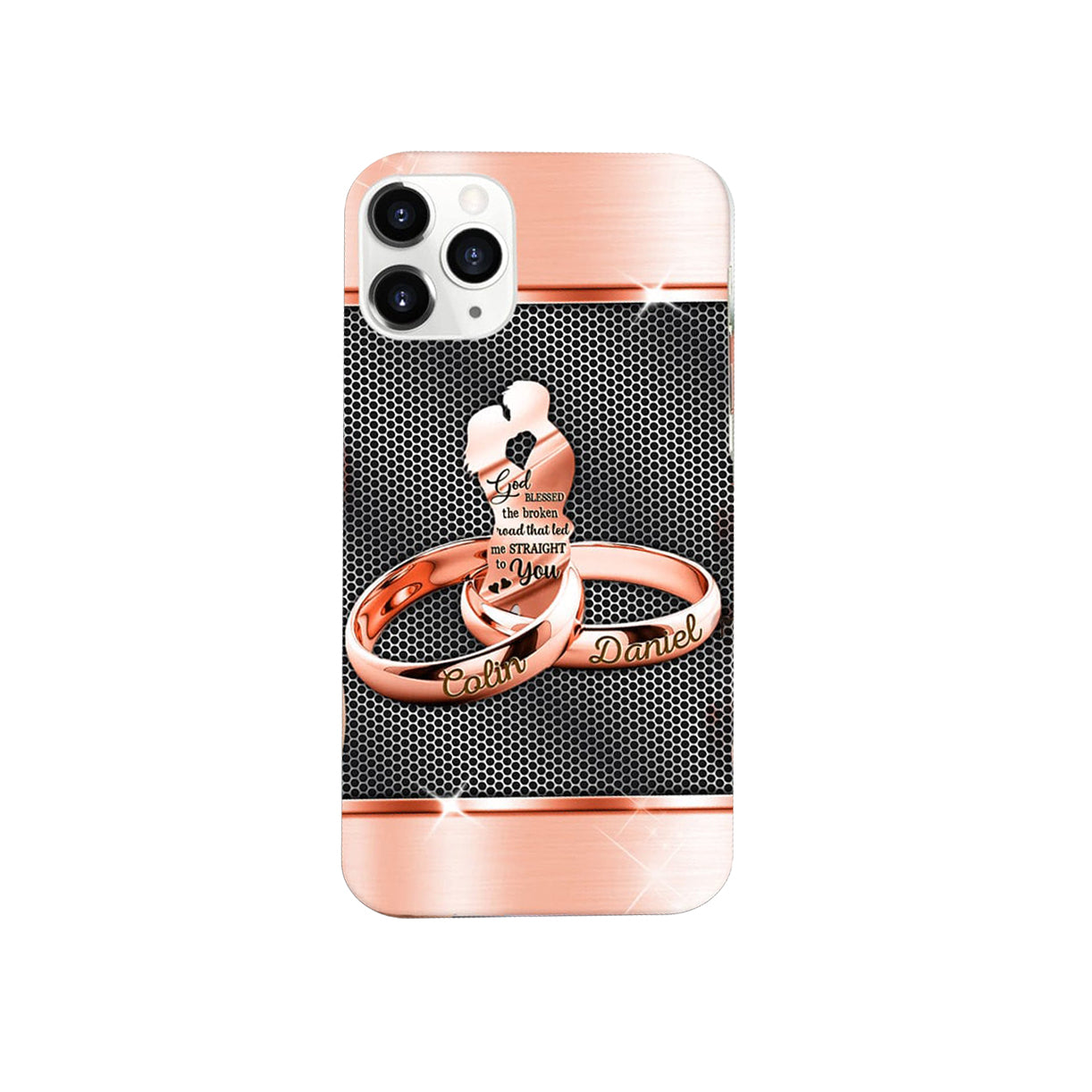 Customized Gift Glass Phone Case God Knew My Heart Needed You Couple Husband Wife