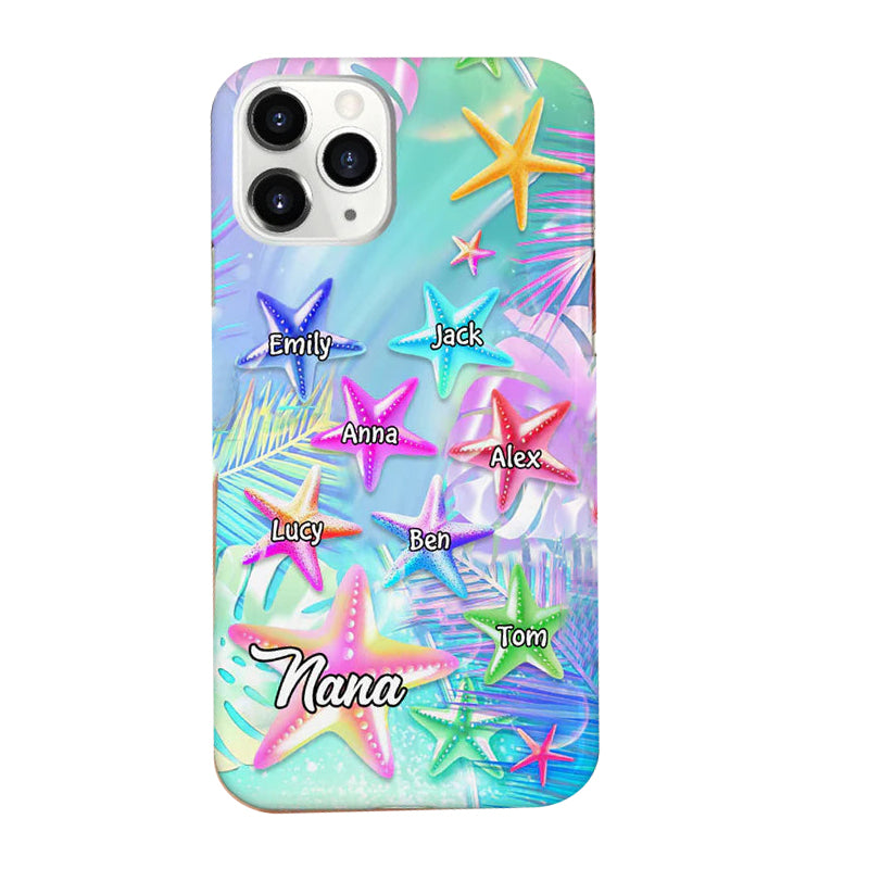 Summer Vibe Beach Colorful Starfish Grandma Auntie Mom Kids Personalized Phone Case