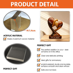 Personalized You & Me We Got This Heart Acrylic Plaque With Names & Date | Romantic Engagement & 2026 Valentine's Day Gift For Couples