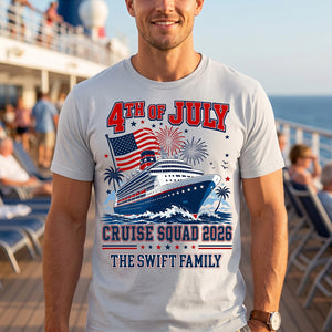 Personalized USA 250th Cruise Squad Patriotic Tee With Name - 4th Of July Gift For Family