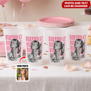 Custom Photo Party Cups - Personalized Birthday Gifts For Men, Women - Cheers To A Wonderful Milestone