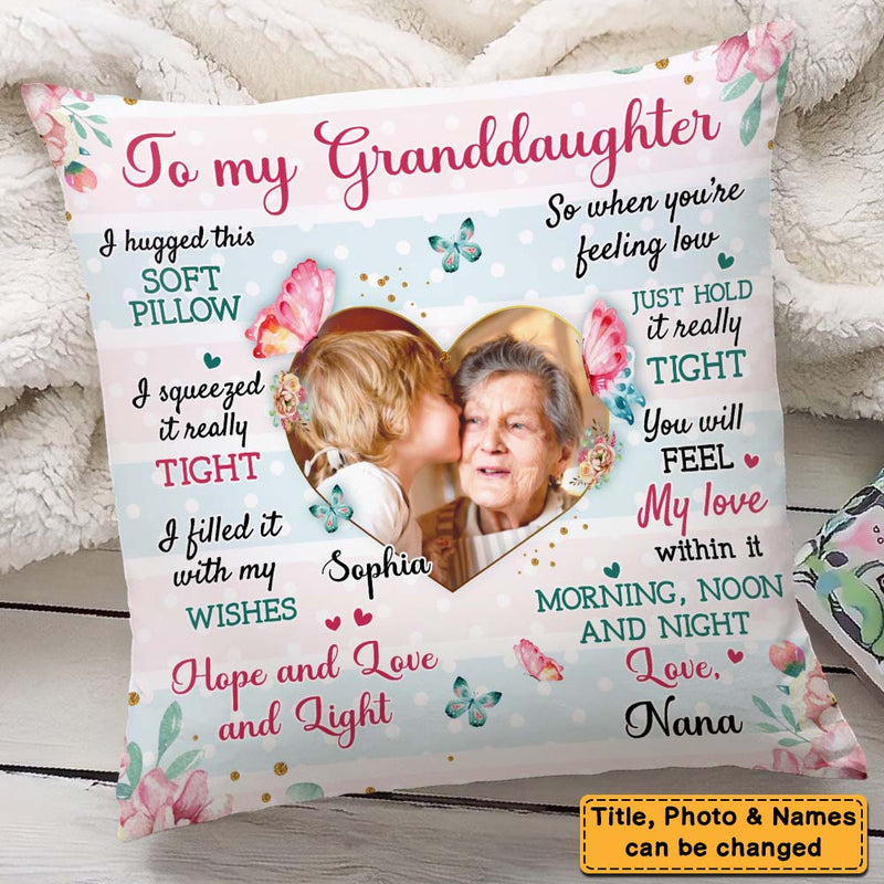 Gifts For Granddaughter Hug This Photo Pillow
