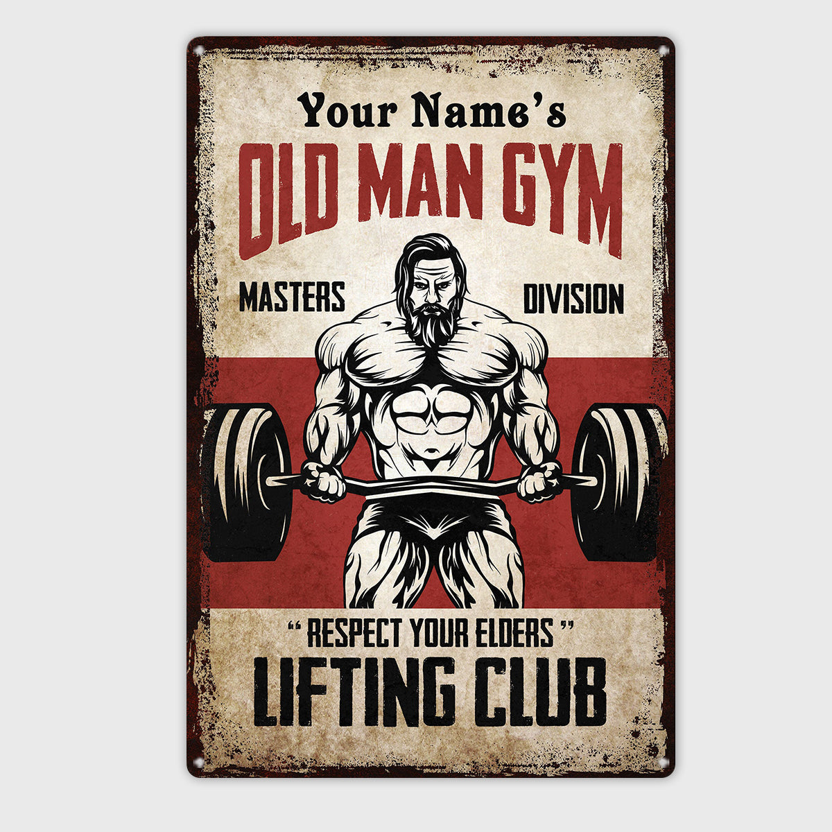 Old Man Gym - Personalized Metal Sign - Birthday, Motivational Gift For Fitness Center, Gym Room