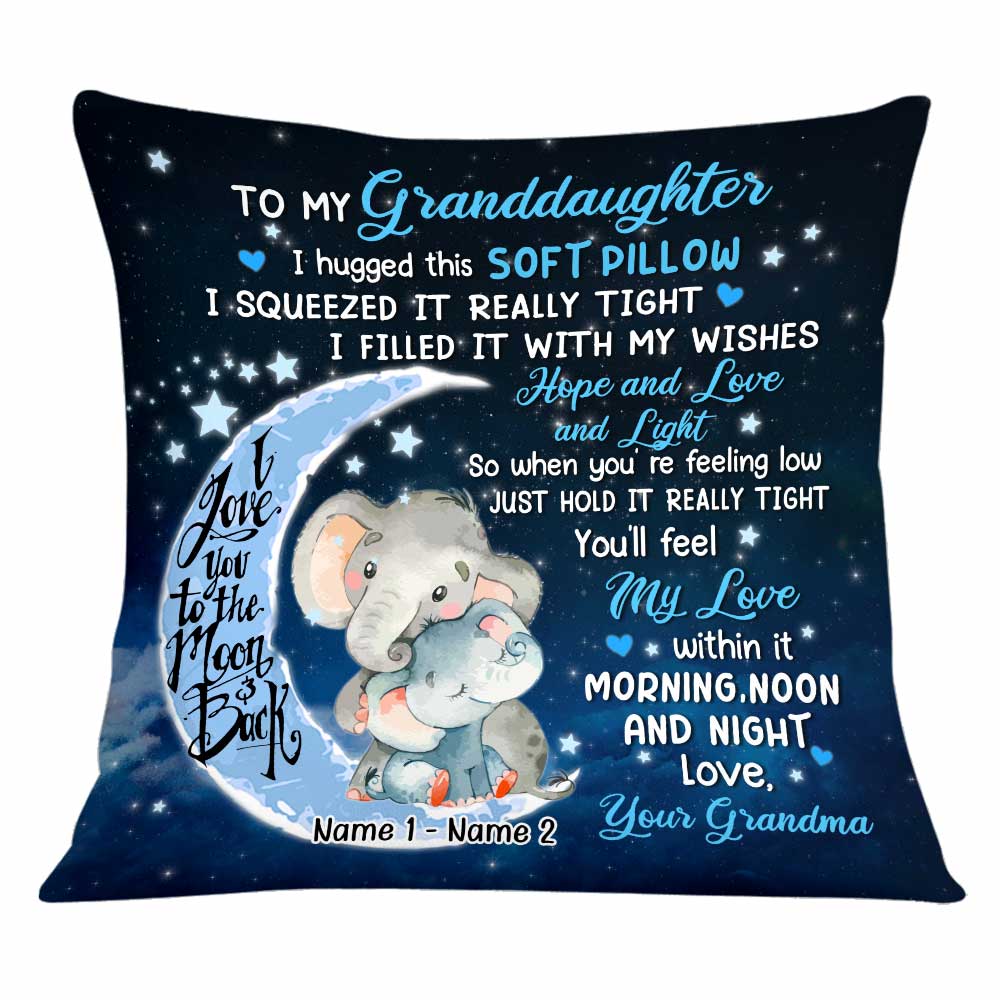 Personalized Mom Grandma Daughter Granddaughter Elephant Pillowcase