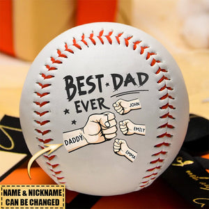 The Best Dad Ever - Family Personalized Custom Baseball - Father's Day, Birthday Gift For Dad