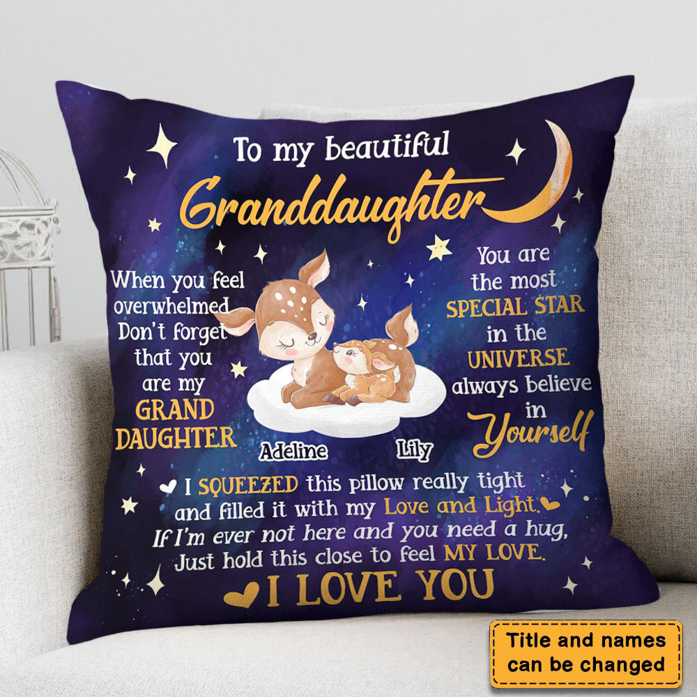 Gift For Granddaughter Deers You Are The Star Pillow