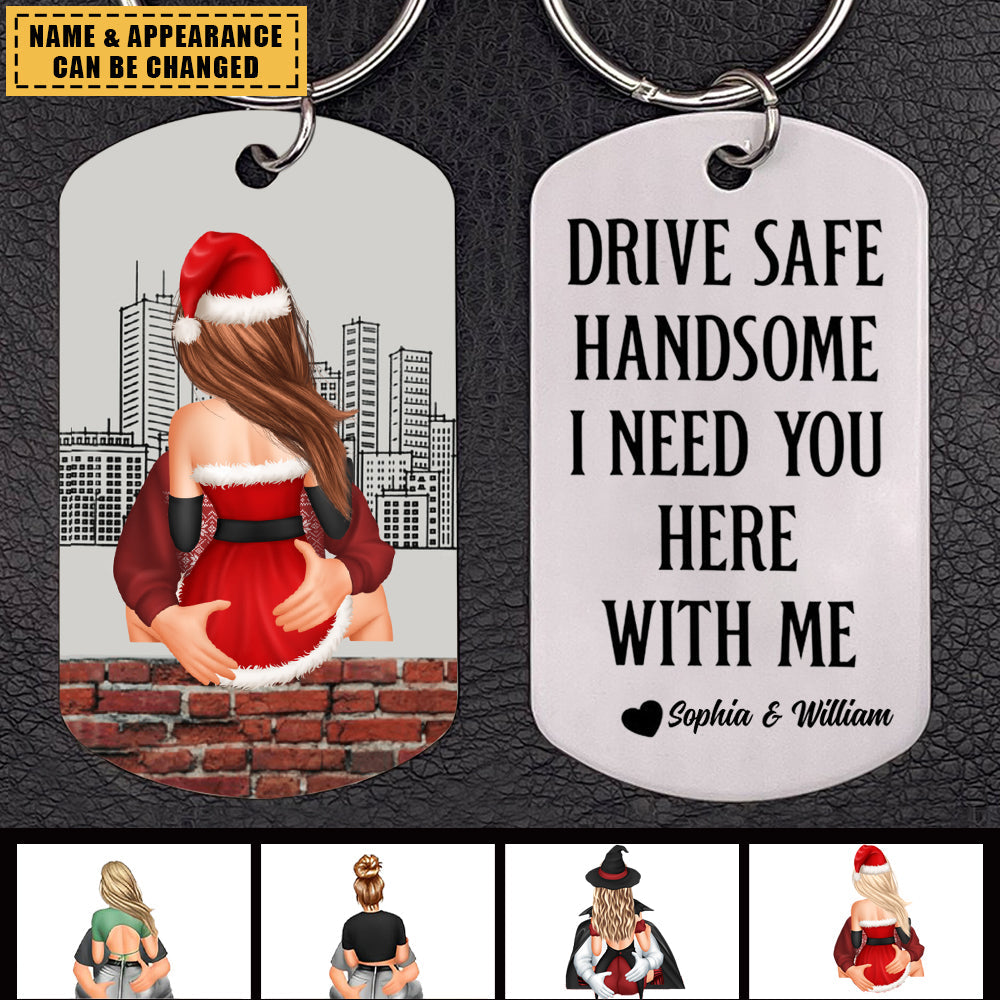 Drive Safe - Personalized Engraved Stainless Steel Keychain - Perfect for Halloween&Christmas gifts