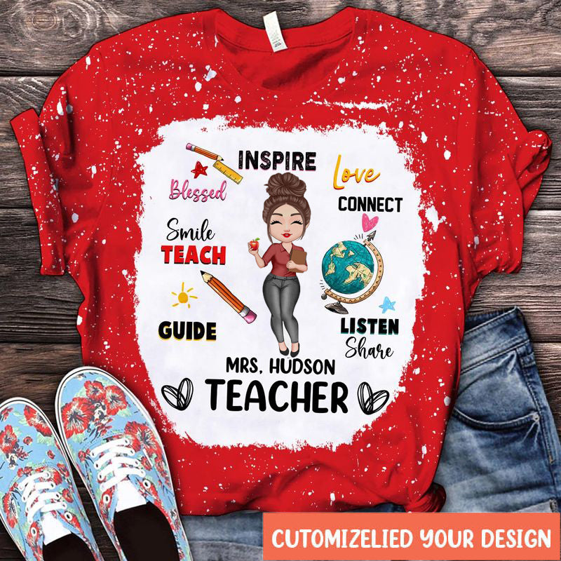 Pretty Doll Teacher Counselor Educator Teach Inspire Love Personalized 3D T-shirt Perfect Teacher Gift