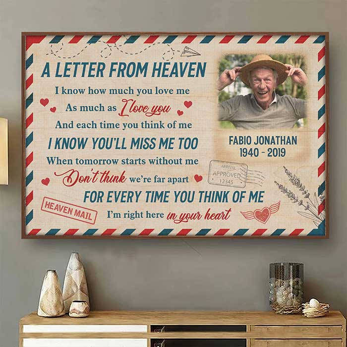 Personalized Horizontal Poster A Letter From Heaven - Upload Image