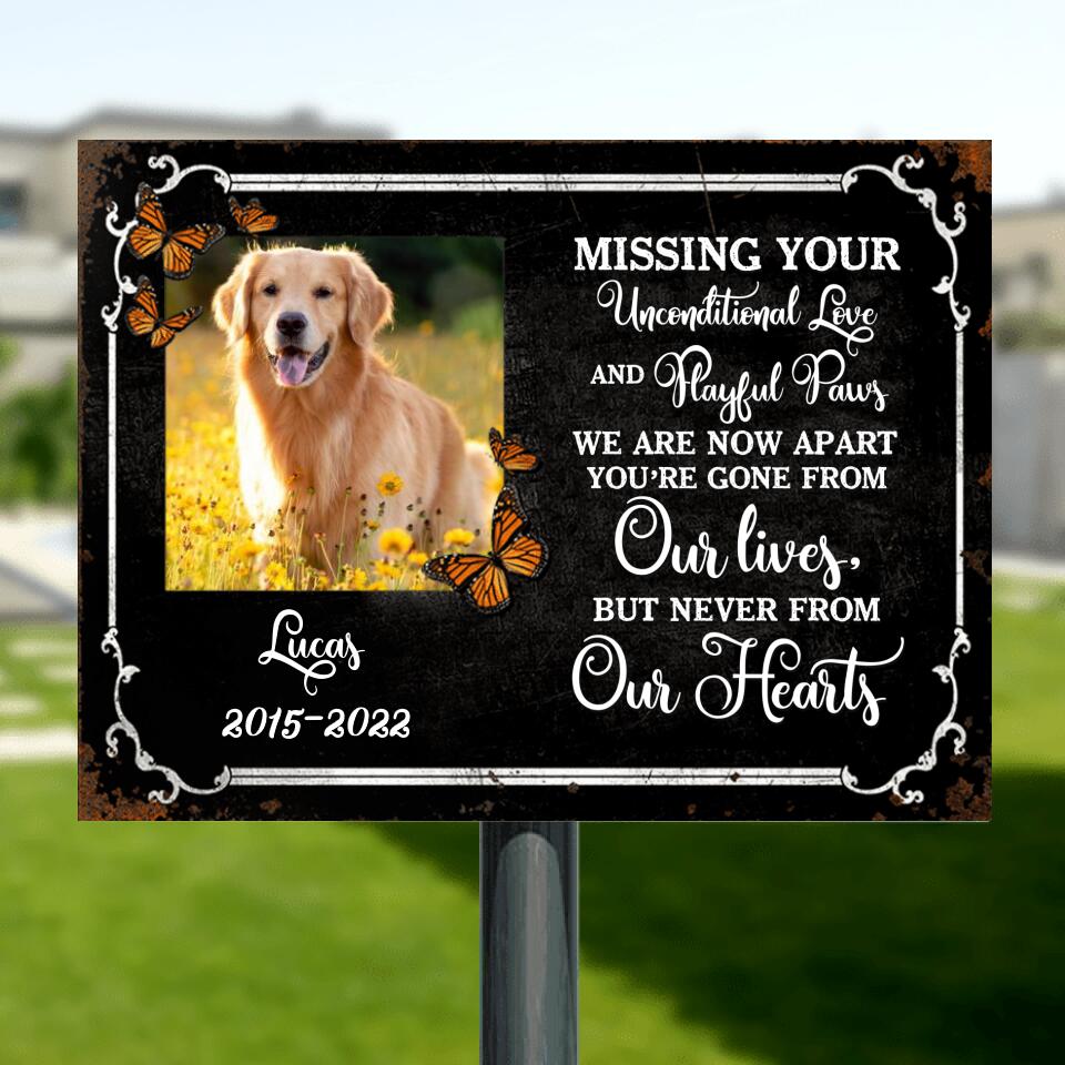 Custom Dog Photo Horizontal Metal Sign - Memorial Gift Idea For Dog Lover