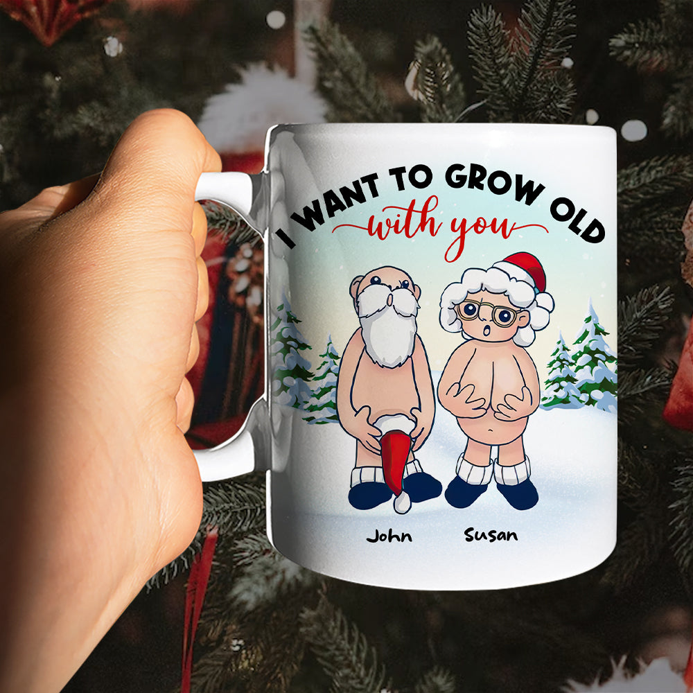 I Want To Grow Old With You, Santa Couple White Mug