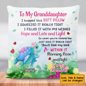 Personalized To Daughter Granddaughter Son Grandson Sea Animals I Hugged Hug This Pillow