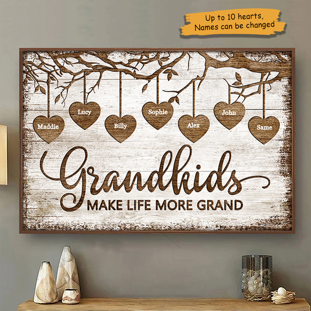 Personalized Horizontal Poster - Grandkids Make Life Grand