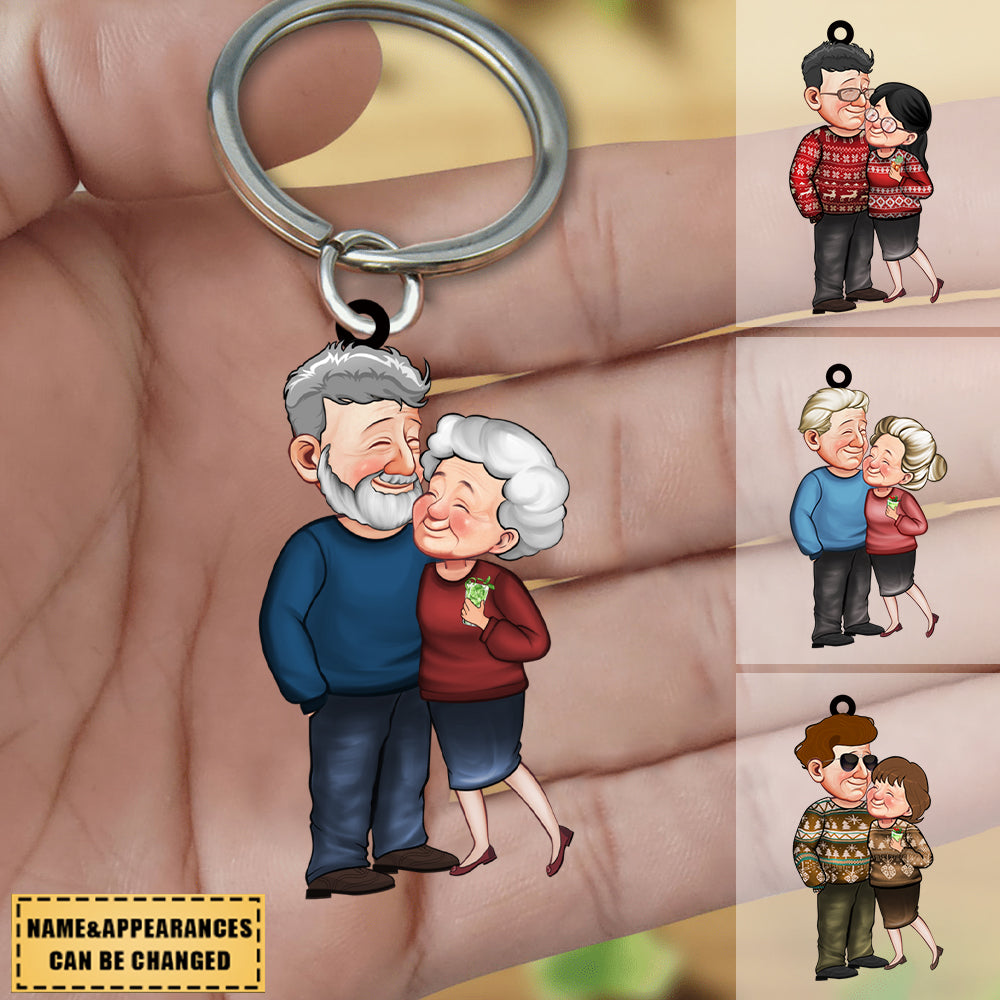 A Gift To My Wife, A Couple In A Standing Embrace - Personalized Keychain
