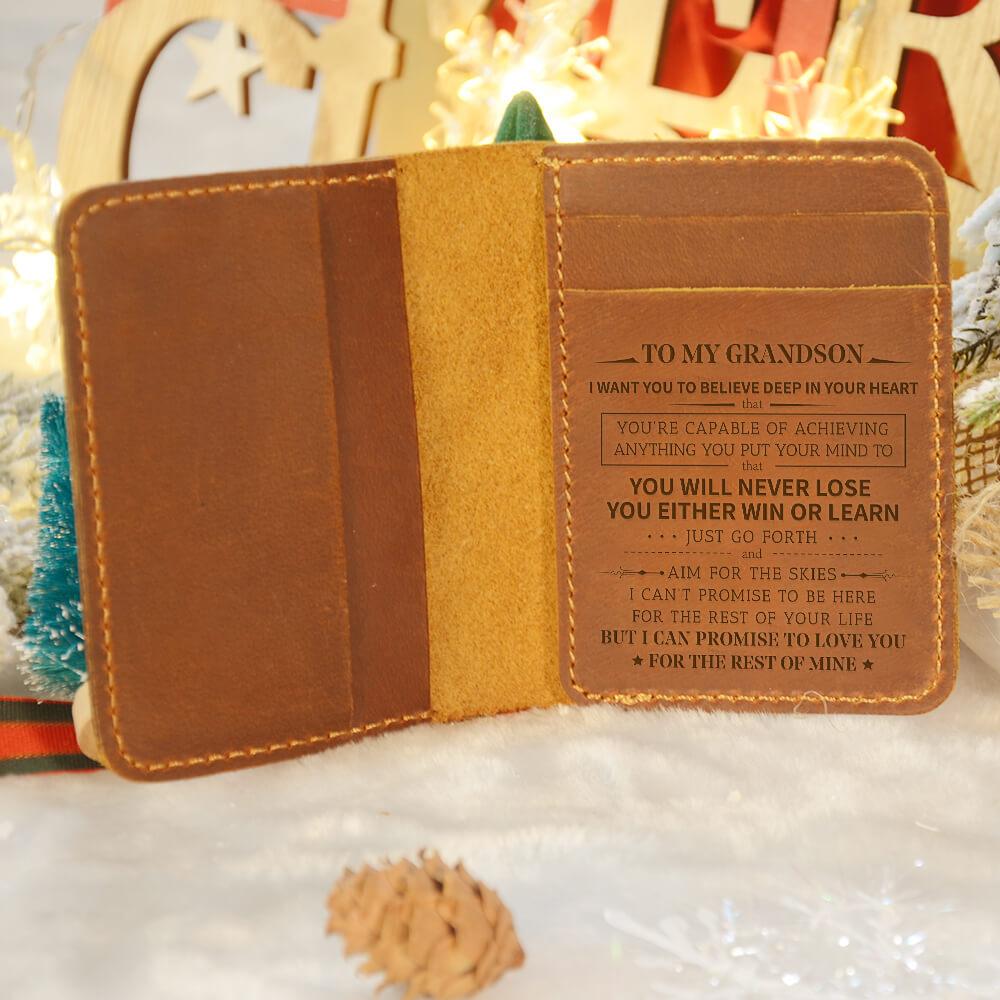 To Grandson - You Will Never Lose - Leather Bifold Wallet