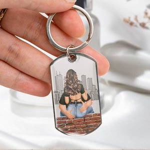 Custom Engraved Safe Driving Keychain - Personalized Stainless Steel Gift for Him, Husband - Durable Car Accessories for Birthday & Anniversary