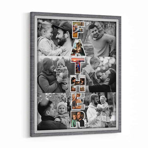 Father Art Custom Photo Collage Poster Father's Day Gift