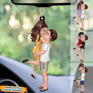Summer Doll Couple Kissing Hugging  Personalized Ornament