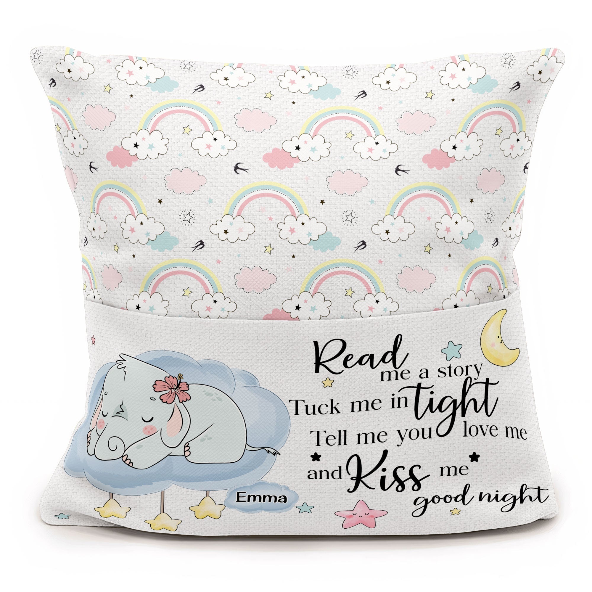 Kiss Me Good Night - Personalized Pocket Pillow