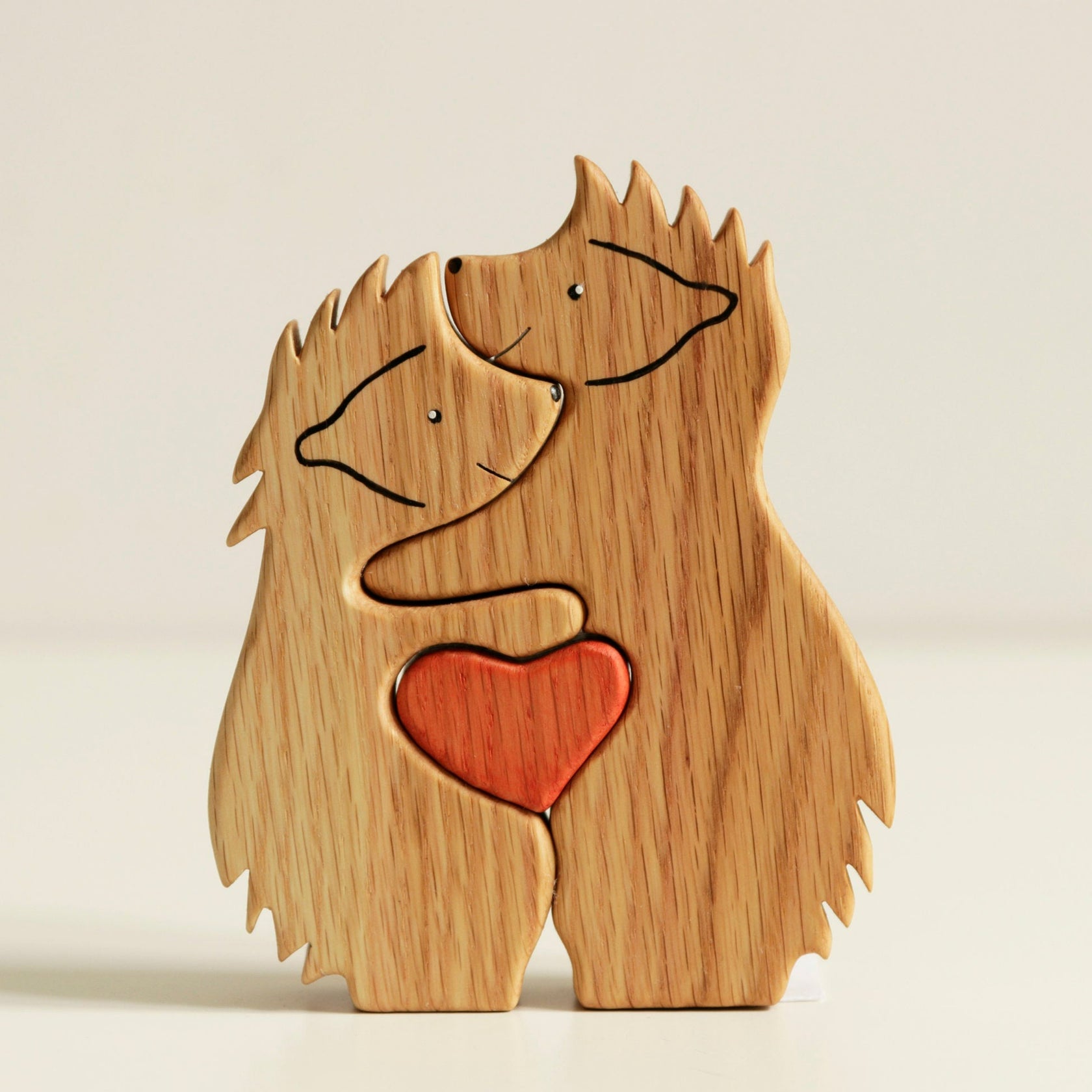 Wooden hedgehogs family puzzle