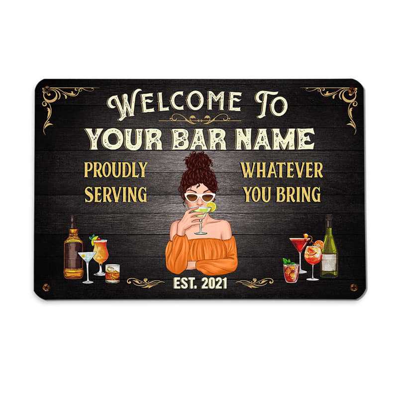 Welcome To Bar Sign Vintage Personalized Metal Sign