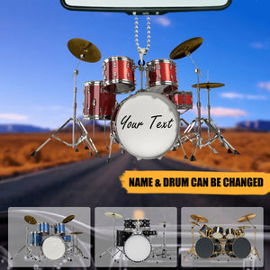 Personalized Miniature Full Kit Drum Acrylic Ornament With Name For Drummers - Xmas Holiday Birthday Keepsake Gift