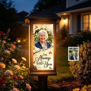 Personalized Memorial Solar Garden Light With Photo | Gone From Sight Sympathy Gift For Loss Of Mom Dad