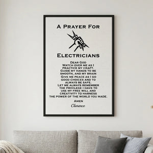 Personalized Electrician's Prayer Canvas Poster - Custom Name Gift For Electrical Workers