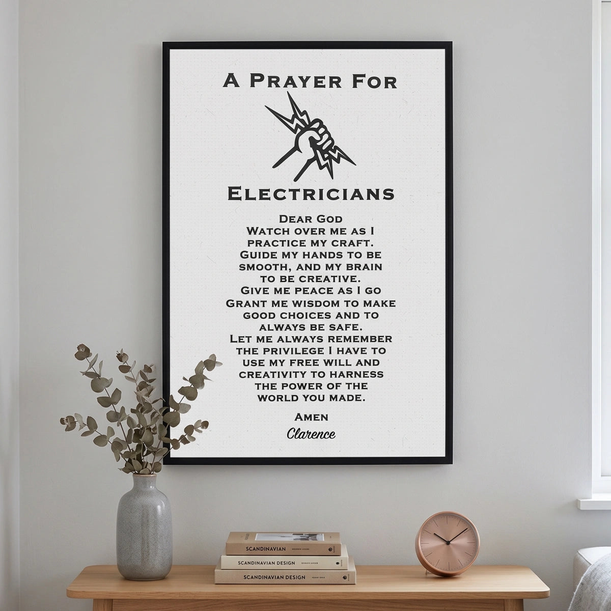 Personalized Electrician's Prayer Canvas Poster - Custom Name Gift For Electrical Workers