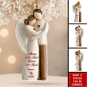 Personalized Angel Hug Memorial Ornament With Names & Quote & design | Sympathy Keepsake For Loss Of  Husband Wife