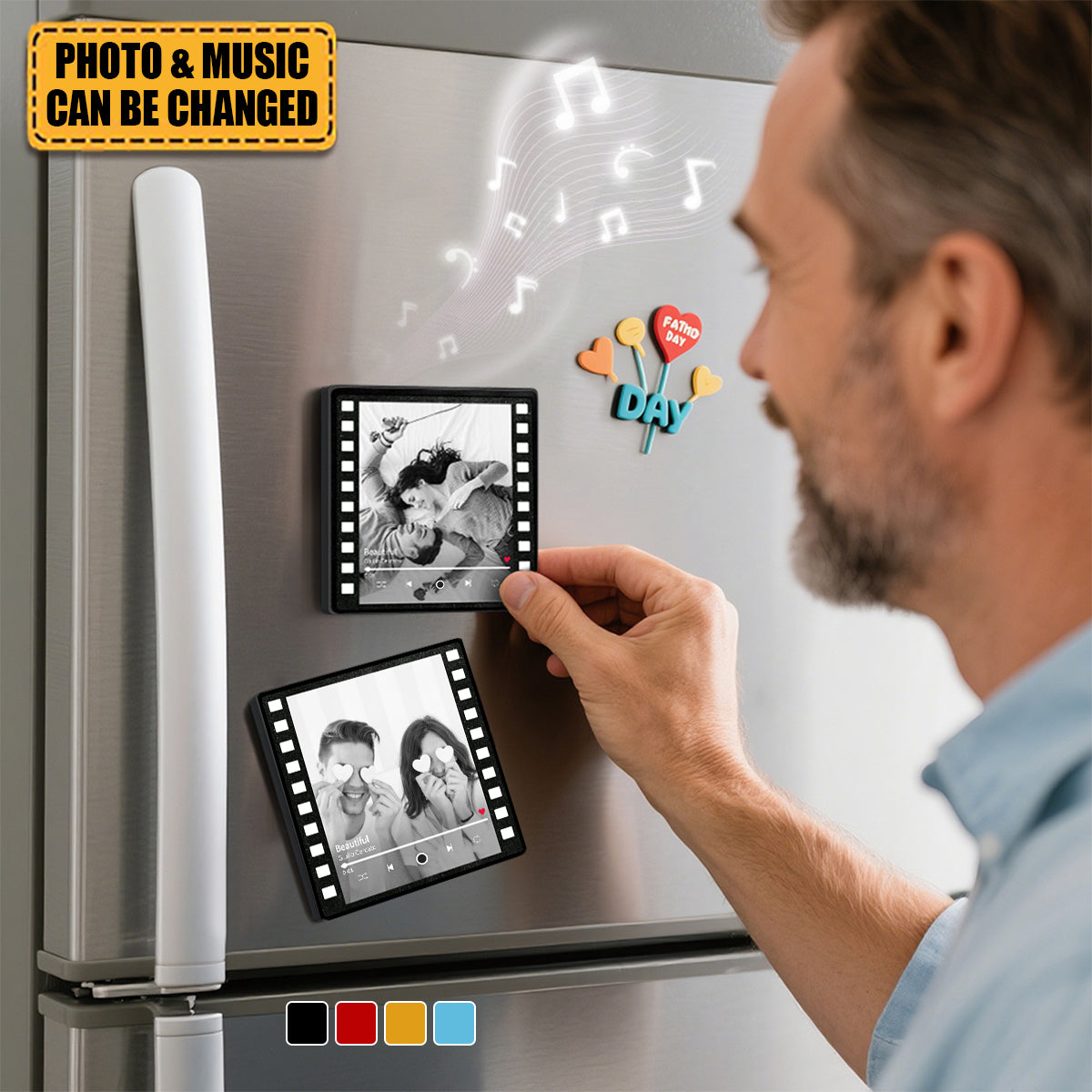 Personalized Colorful Frame Album Music Fridge Magnet With Photo & Music Unique Anniversary Birthday Gift For Her Him