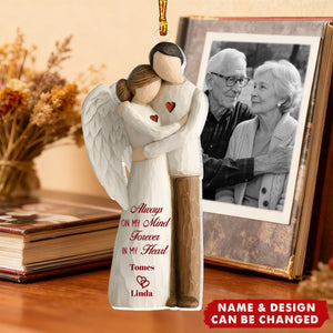Personalized Angel Hug Memorial Ornament With Names & Quote & design | Sympathy Keepsake For Loss Of  Husband Wife