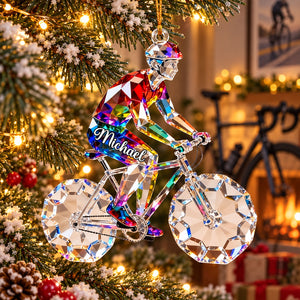 Personalized Bicycle Christmas Ornament - Custom Acrylic Keepsake Gift for Cycling Enthusiasts and Cyclists