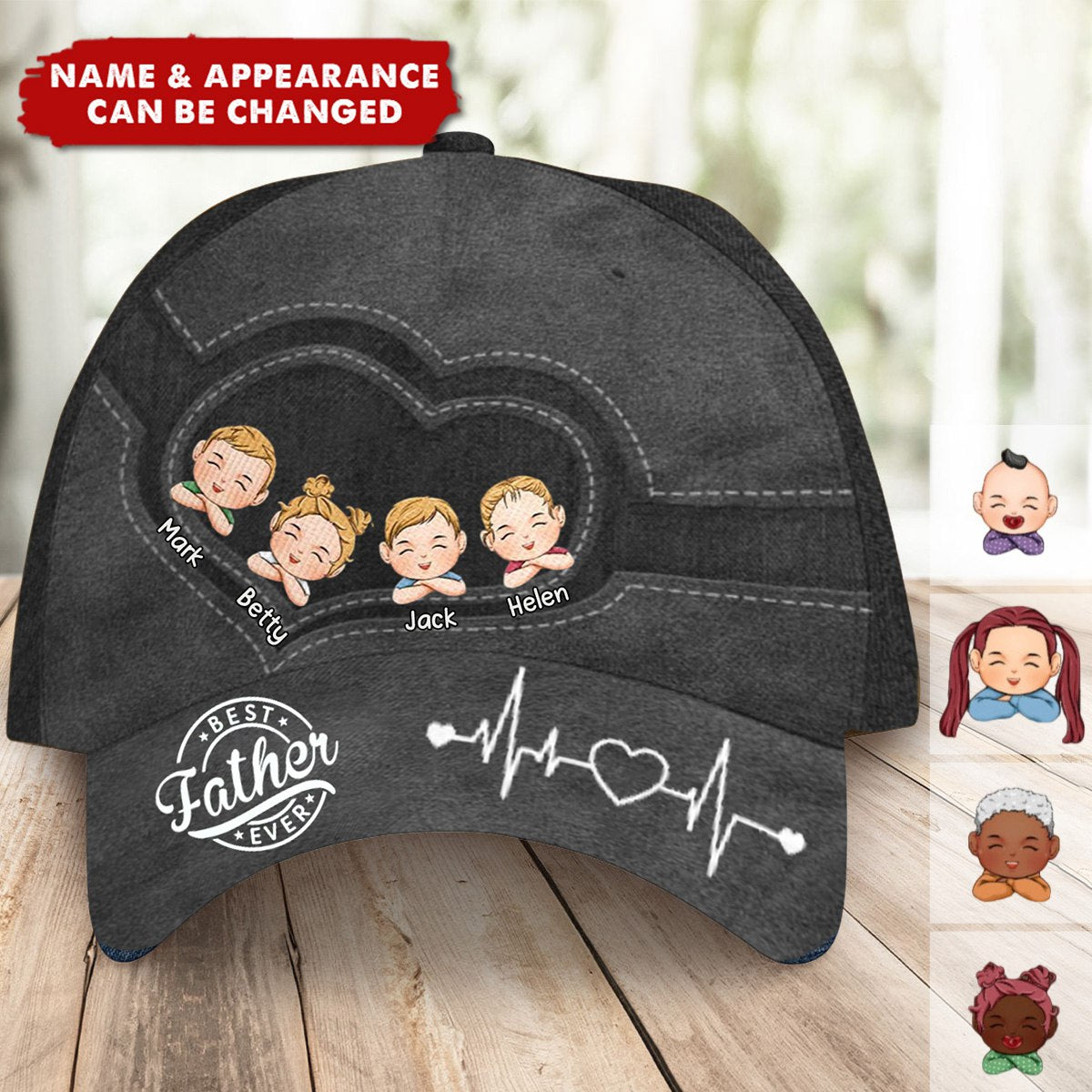 Best Dad Ever - Family Personalized Custom Hat, All Over Print Classic Cap - Father's Day, Gift For Dad, Grandpa