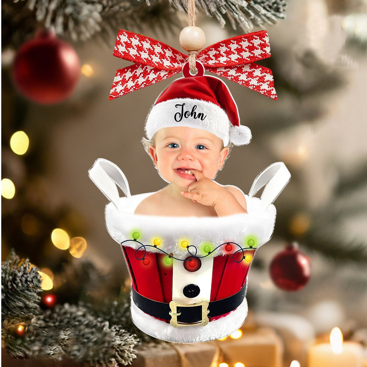 Personalized "Baby's First Christmas" Ornament With Name & Photo,Treasured Christmas Gift For New Parents & Grandparents