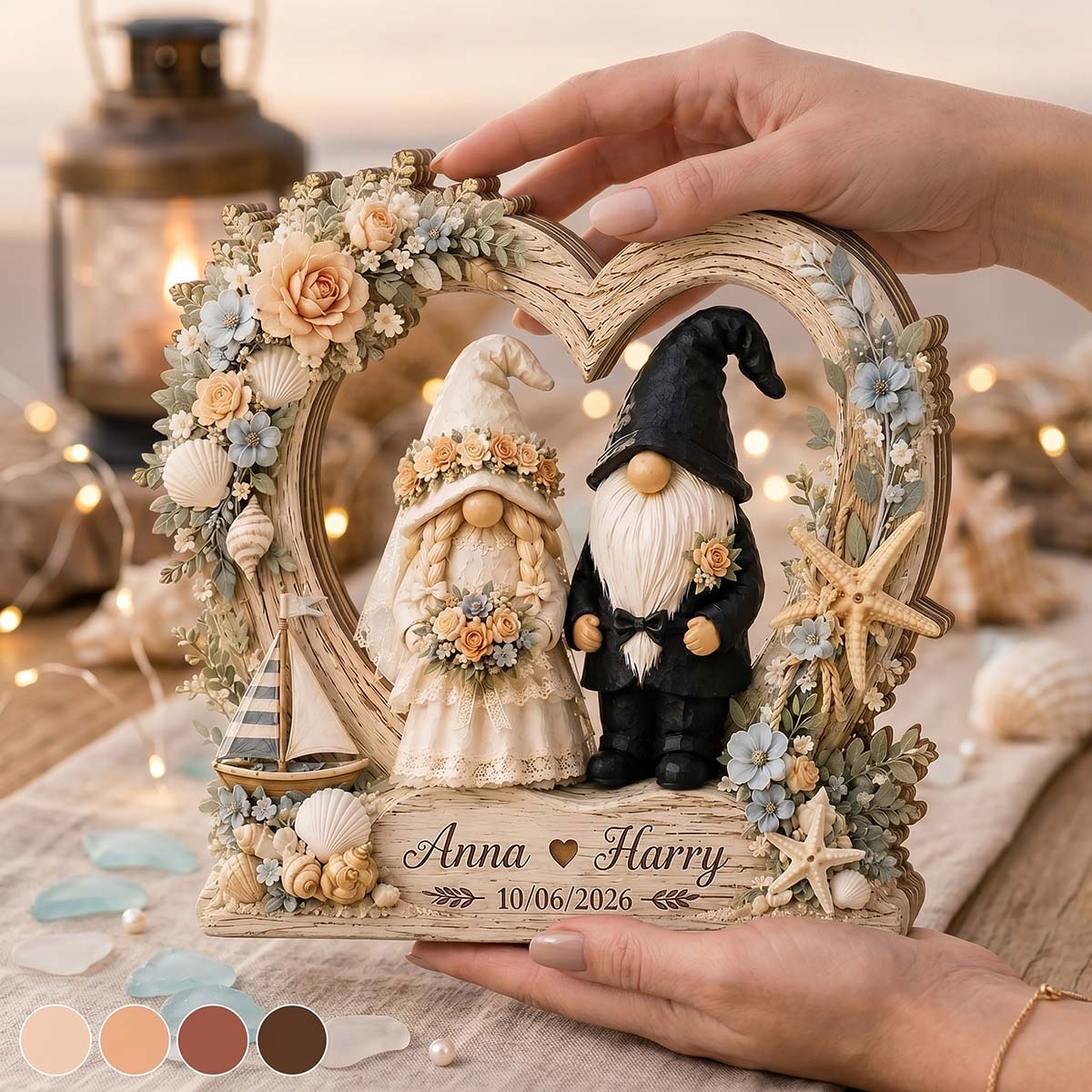 Personalized Couple Wedding Wooden Block | Anniversary Keepsake Decor For Newlyweds Couples