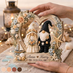 Personalized Couple Wedding Wooden Block | Anniversary Keepsake Decor For Newlyweds Couples
