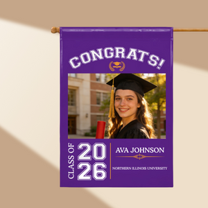 Personalized Double-Sided Graduation Flag With Color & Photo & Name & Year | Heartfelt Commencement Gift For Daughter Son & Best Friends