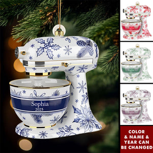 Personalized Christmas Stand Mixer Ornament With Name & Year & Color | Kitchen Decor | Unique Xmas Gift For Bakers Cooking Lovers
